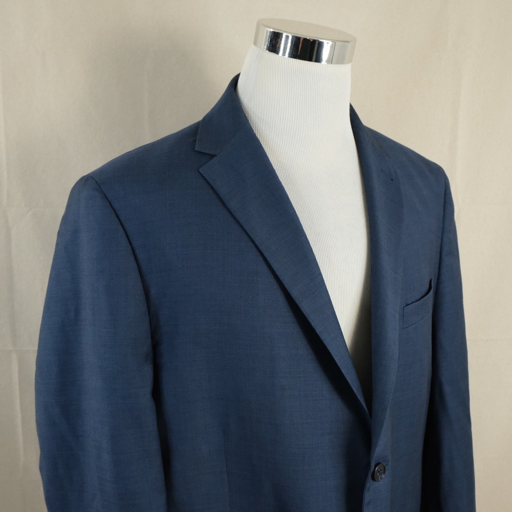Joseph Abboud 44S Bespoke Sport Coat 100% Wool Blue Two Button Double Vented